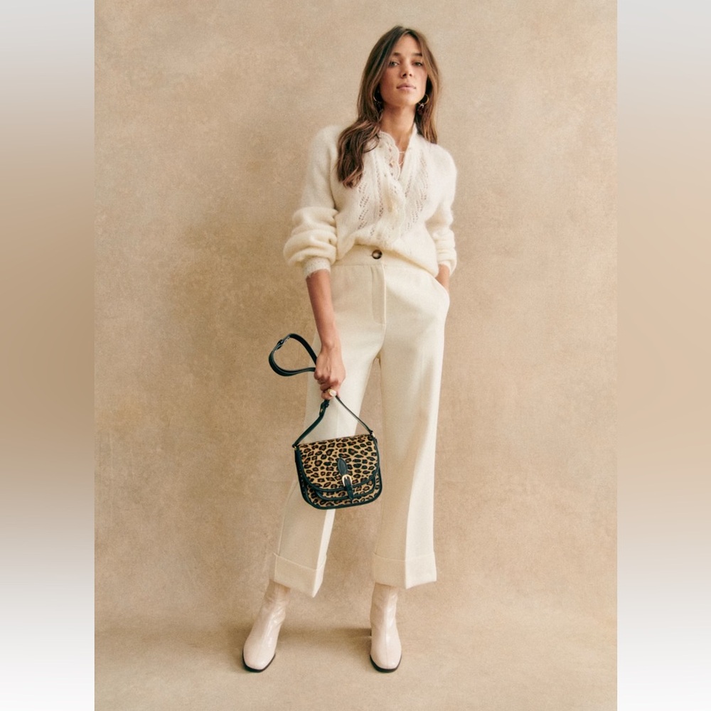 Sezane Damon Trousers Ecru - Size 38, US 6